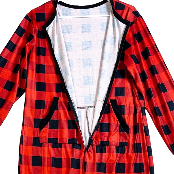 Christmas Pajamas Onesie Buffalo Plaid Large - Picture 7 of 9